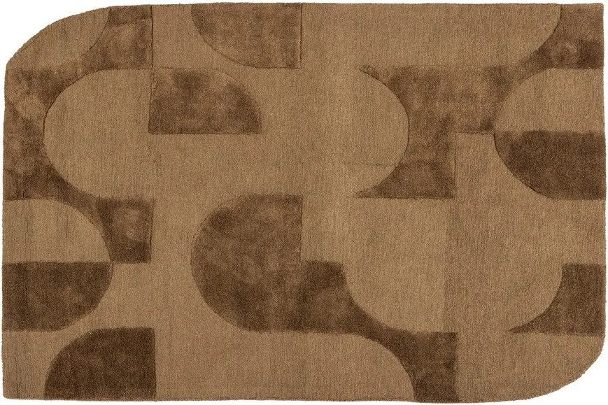 Brązowy dywan z mieszanki wełny 170x240 cm Livo – WOOOD