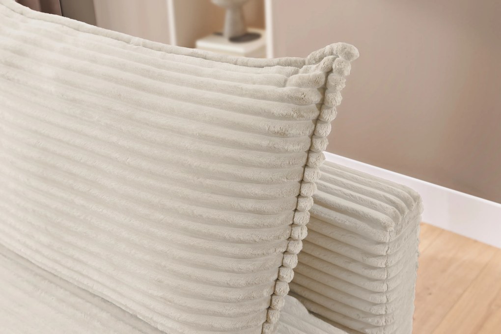 Kanapa rozkładana Firioza z pojemnikiem - ecru plusz Tilia 03