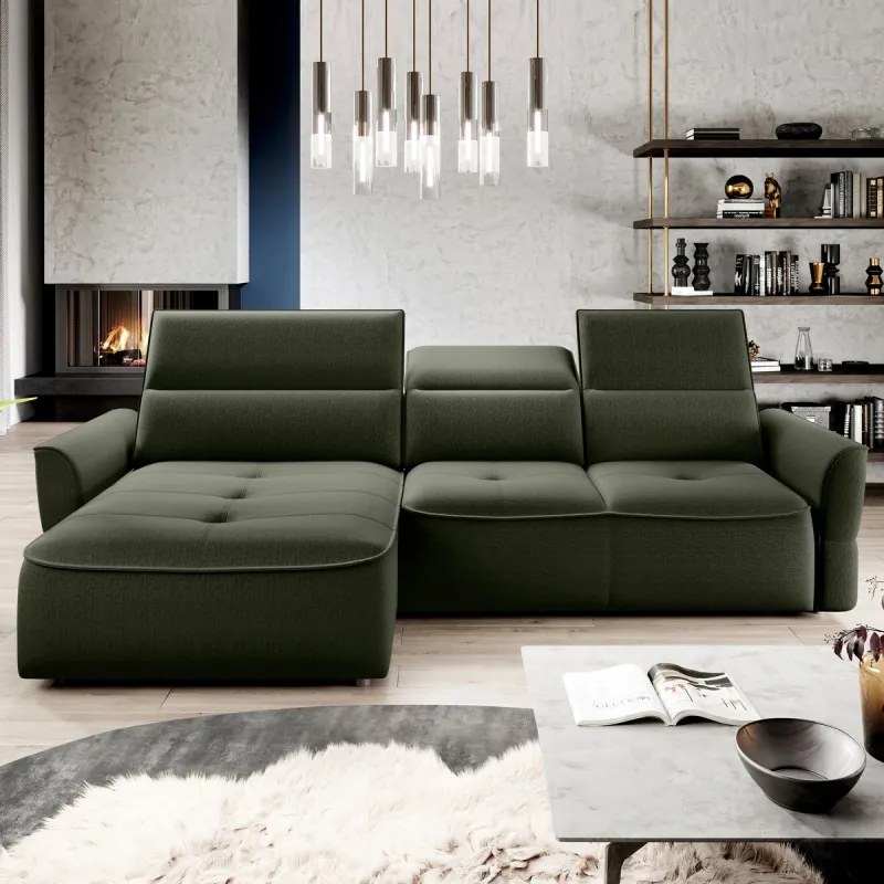 Narożnik MURILLO S Mini z elektryczną regulacją siedziska Lewostronny w tkaninie VOGUE 11 WERSAL