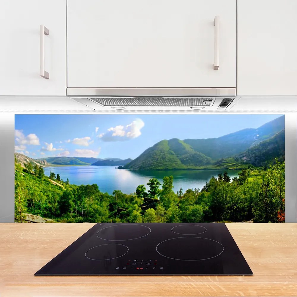 Szkło Ozdobne do Kuchni Panorama Alpejskiej Natury