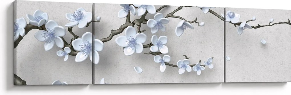 Obraz niebieskich kwiatów (170x50 cm)