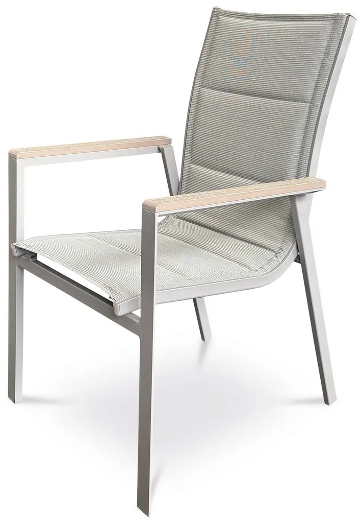 Autronic Krzesło ogrodowe, aluminium, tkanina,szare, AZ C-S1110 GREY