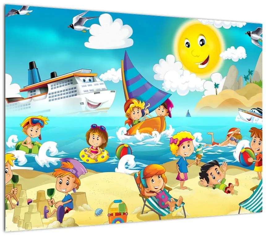 Obraz - Dzień na plaży (70x50 cm)