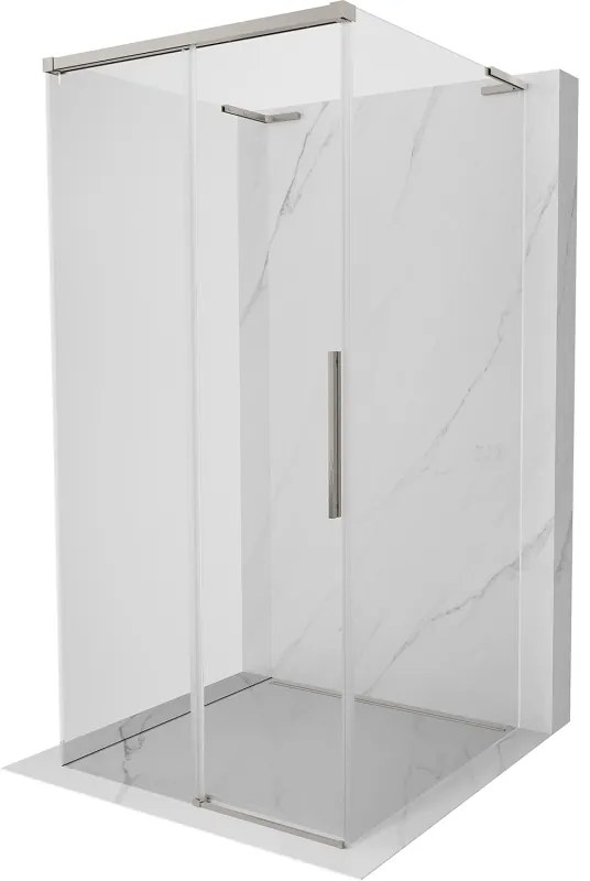 Mexen Rox-3S L kabina prysznicowa 3-ścienna rozsuwana 90 x 90 cm, transparent, nikiel szczotkowany - 8C2L-090-090-97-00-3S