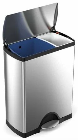 Simplehuman Prostokątny kosz na śmieci z pedałem,46 l, stal