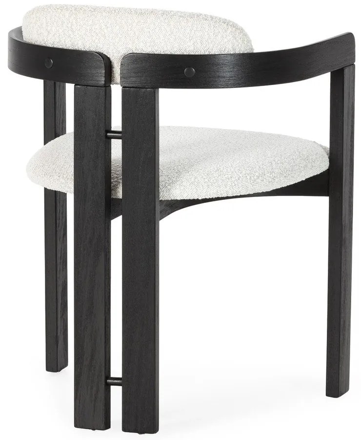 Białe/czarne tapicerowane fotele jadalniane zestaw z podłokietnikami 2 szt. Eiden – MOME