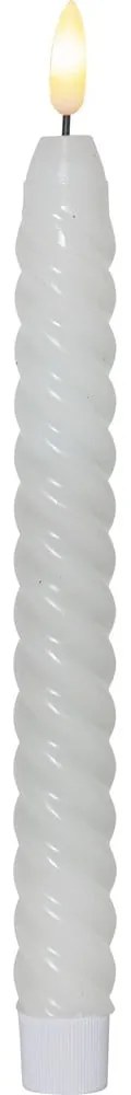 Zestaw 2 białych woskowych świec LED Star Trading Flamme Swirl Antique, wys. 25 cm