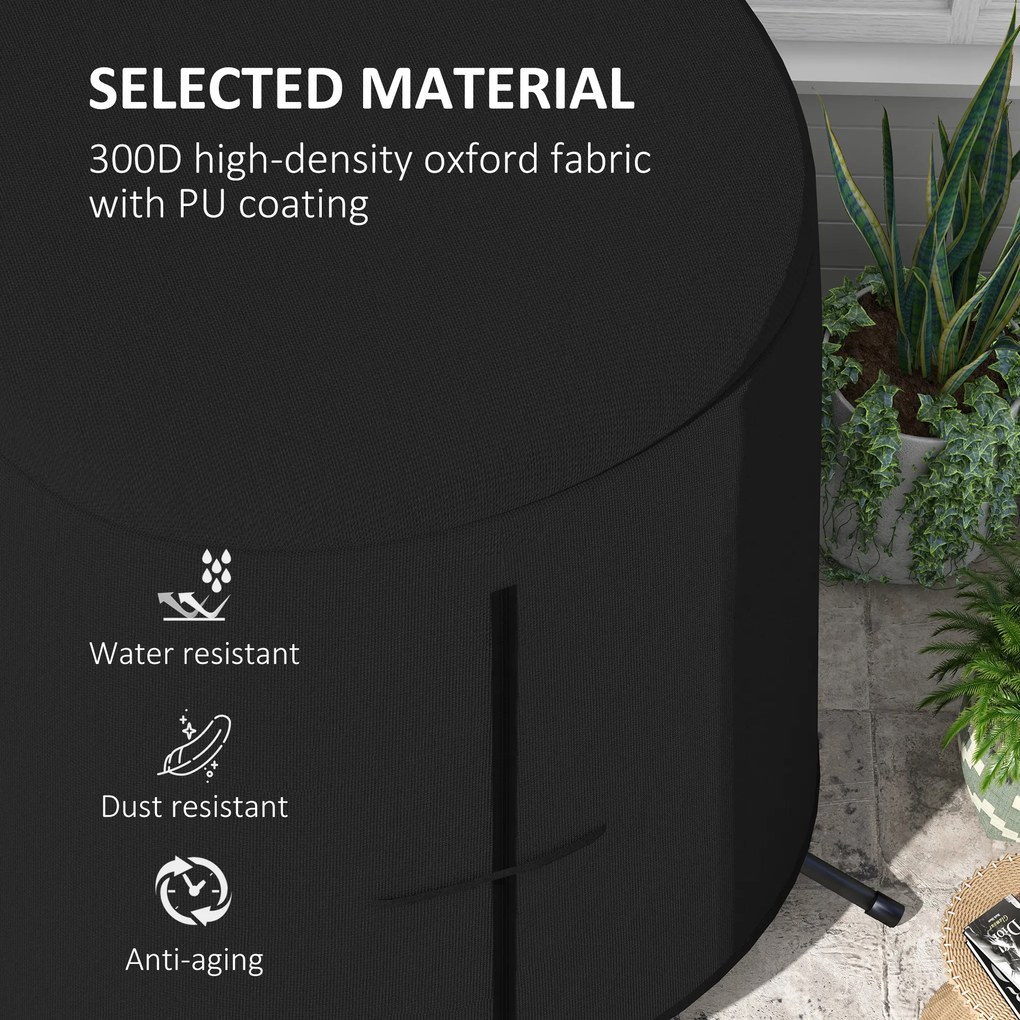 Outsunny Pokrowiec na meble zewnętrzne na meble Pokrowiec ochronny na meble, odporny na warunki atmosferyczne, 196 cm x 196 cm x 230 cm, Czarny