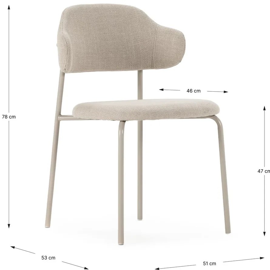 Kremowe krzesła zestaw 4 szt. Adriel – Marckeric