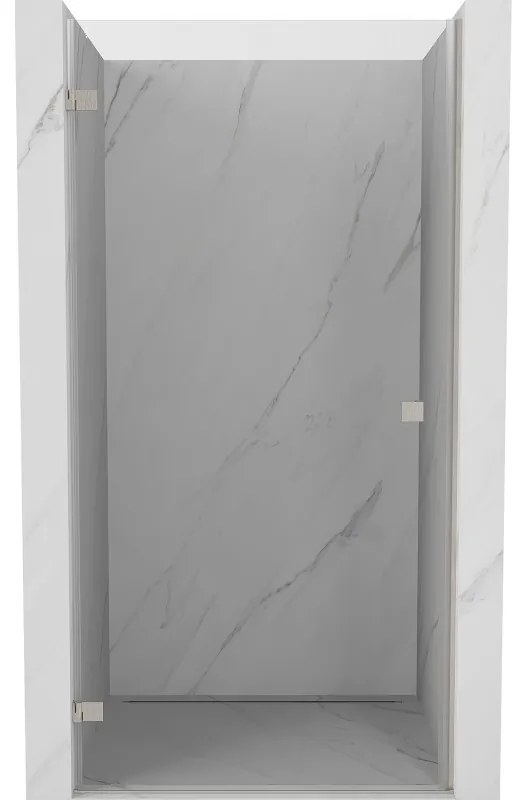 Mexen Lunar-B drzwi prysznicowe uchylne lewe 80 cm, transparent, nikiel szczotkowany - 832-080-000-97-00-L