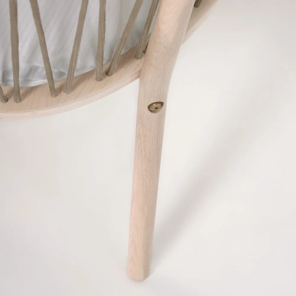 Naturalne łóżeczko dziecięce Kave Home Leonela, 40x75 cm