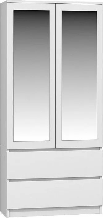 Szafa Malwa SS-90L | Biały | 90x50x180 | Szafa, Lustra, 2 Szuflady