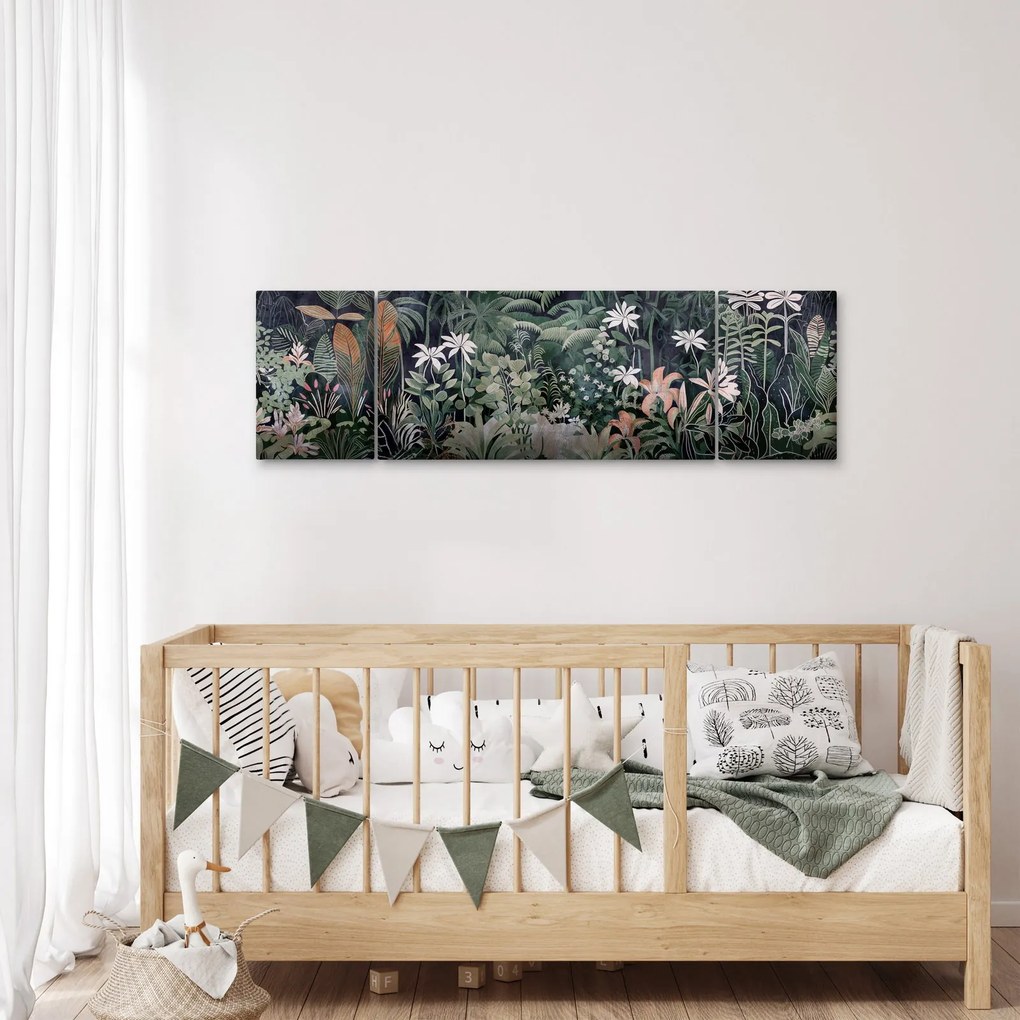 Obraz - Malowany wzór dżungli (170x50 cm)
