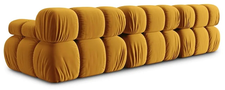 Żółta aksamitna sofa 282 cm Bellis – Micadoni Home