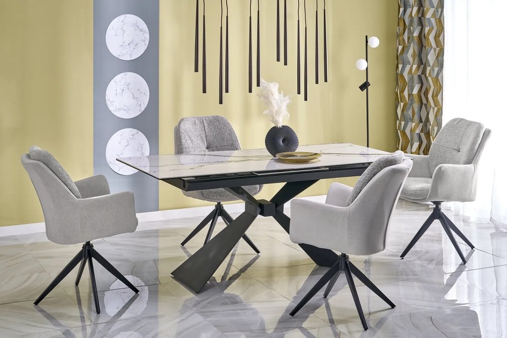 Rozkładany stół Luciano Halmar efekt białego marmuru