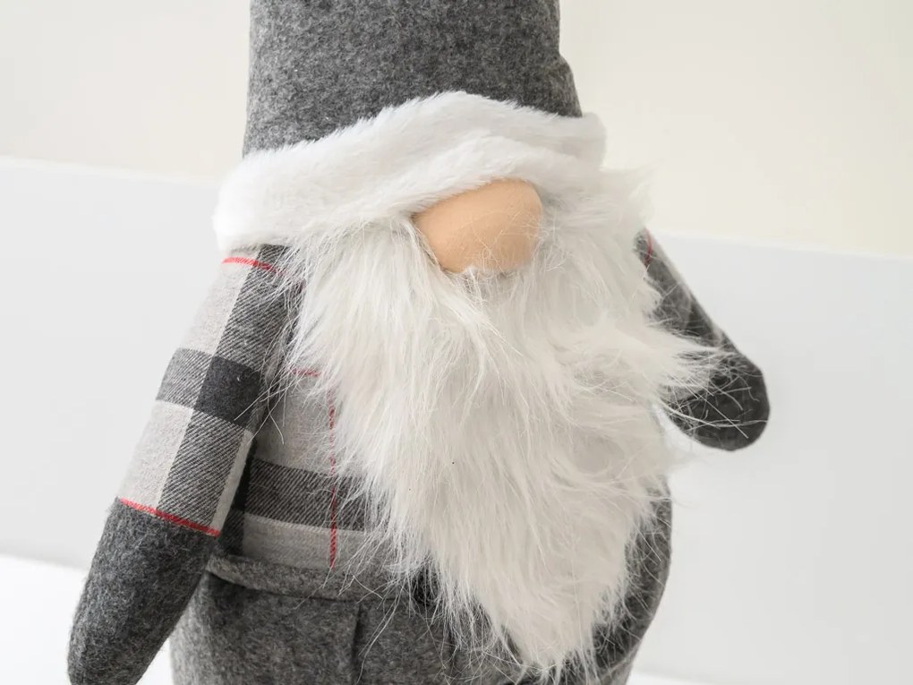 Dekoracyjny skrzat GNOME 90 cm, szary