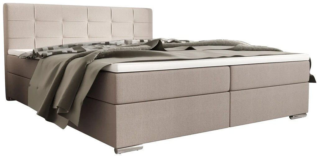 Dwuosobowe Łóżko Kontynentalne Z Pikowanym Zagłówkiem 160X200 G7-W23