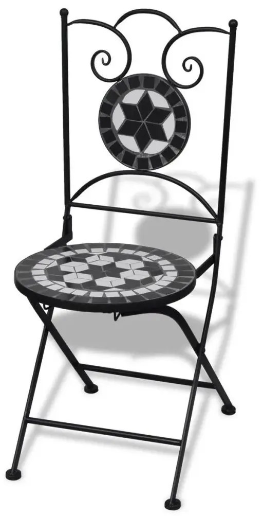 Zestaw ceramicznych krzeseł ogrodowych - czarno T3-Z08