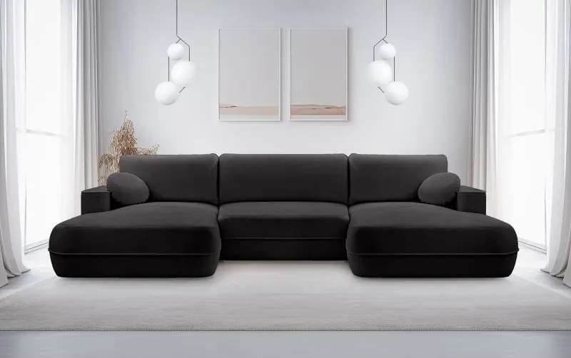 Narożnik FUEGO XL wolnostojący układ U z funkcją spania w tkaninie Bubble 17 DomoHome