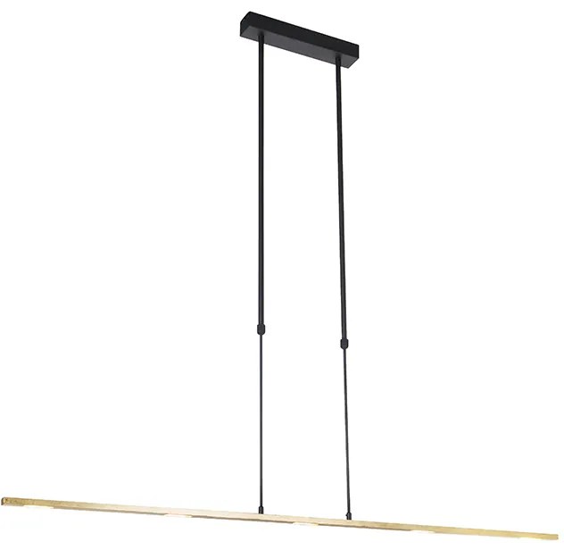 Lampa wisząca czarna ze złotem w komplecie z diodą LED z możliwością ściemniania - Bold Nowoczesny Oswietlenie wewnetrzne