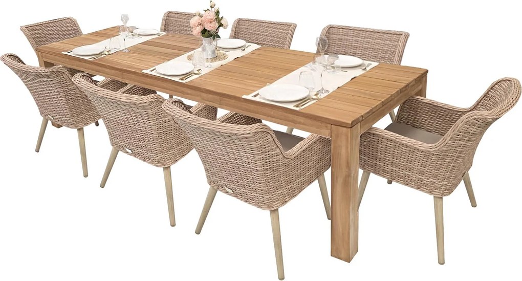Zestaw ogrodowy rattanowy MONTE MALIBU 240 (cappuccino) 6x Krzesło ogrodowe MALIBU (cappuccino)