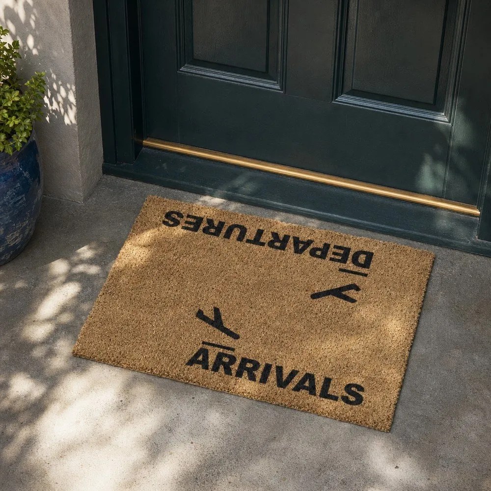 Wycieraczka z włókna kokosowego 40x60 cm Arrivals and Departures – Artsy Doormats