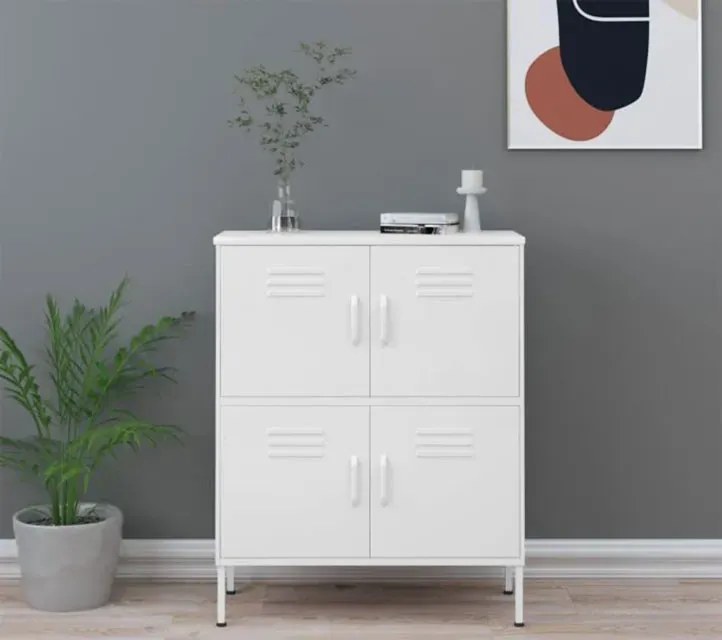 Biała stalowa szafka na nóżkach E3-C23