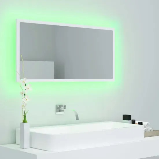 Białe wiszące lustro z podświetleniem LED S9-E51
