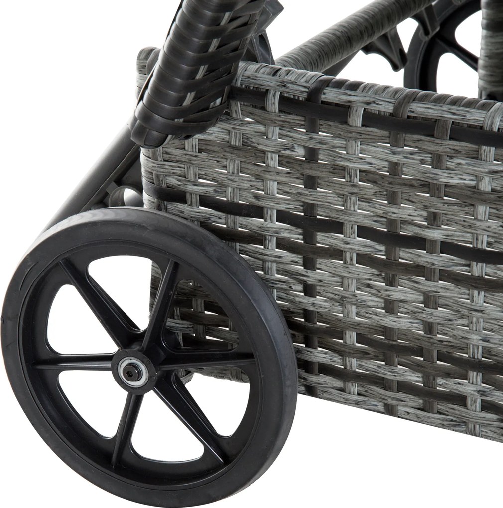 Outsunny Leżak Ogrodowy Technorattan Nowy Zestaw Leżaków Ogrodowych 3 Częściowy Komfortowy 200 cm Durable Dla Ogrodu | Aosom PL