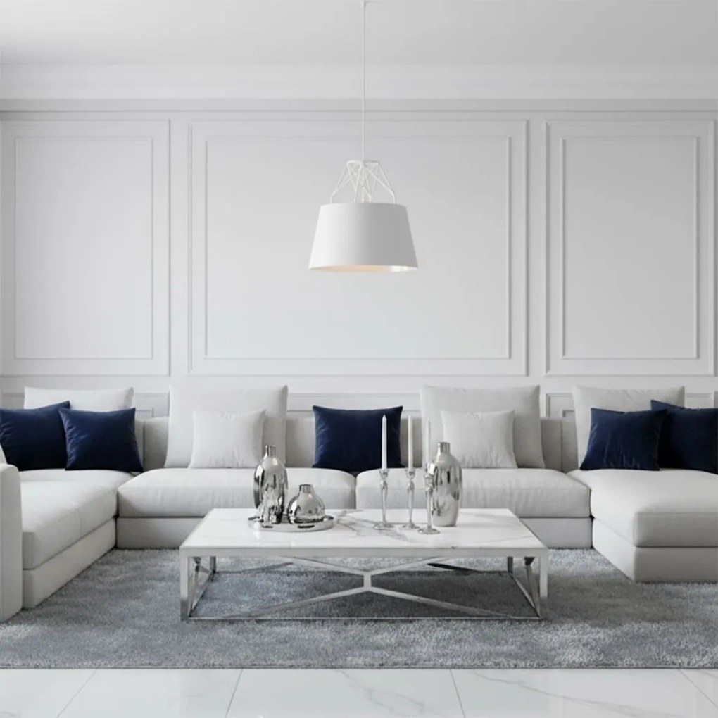 Lampa Sufitowa Wisząca Metalowa APP423-1CP Biała