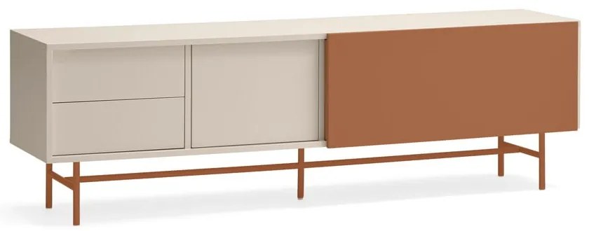 Ceglasto-beżowa szafka pod TV 180x56 cm Nube – Teulat