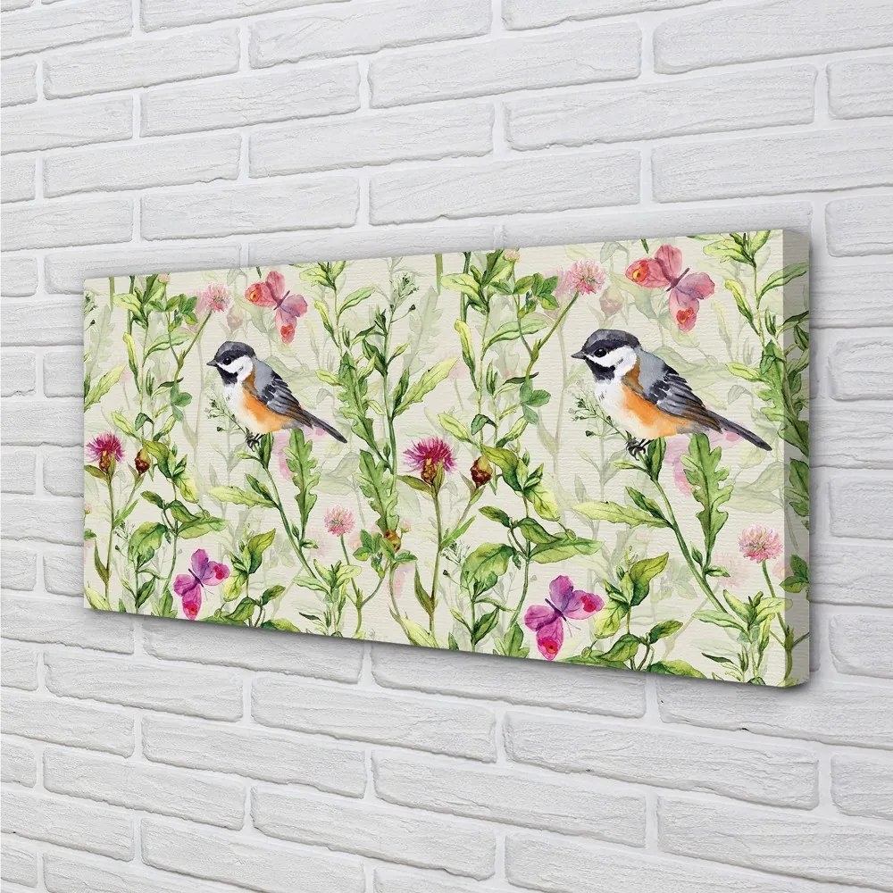 Obraz canvas na ścianę Ptak Ukryty w Trawie