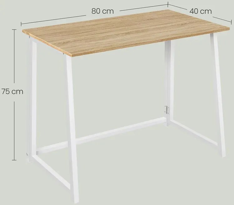 Małe biurko składane dąb sonoma + biały H0-H04