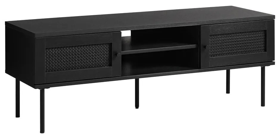 Czarna szafka pod TV w dekorze dębu 120x43 cm Pensacola – Unique Furniture