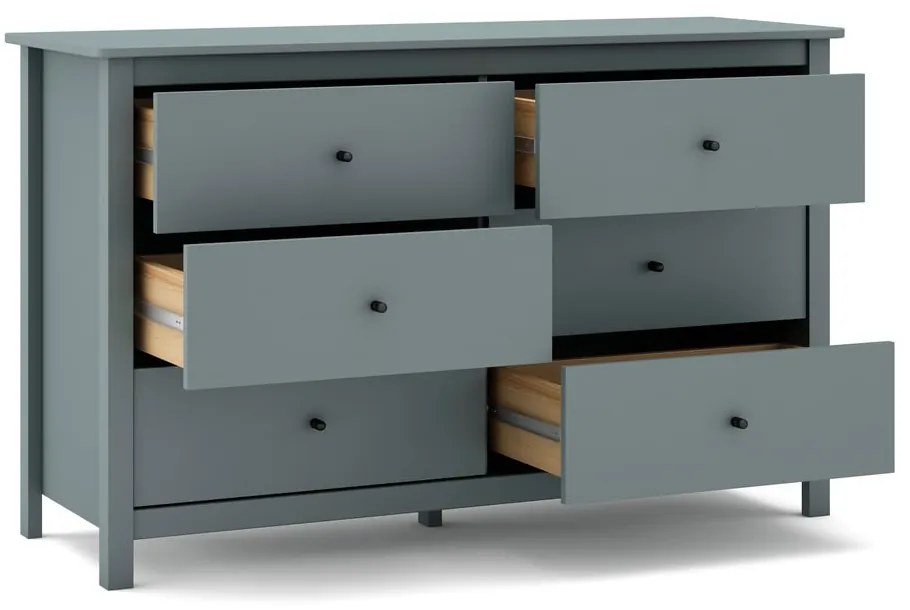 Szarozielona komoda z litego drewna sosnowego 130x80x45 cm Misti – Marckeric