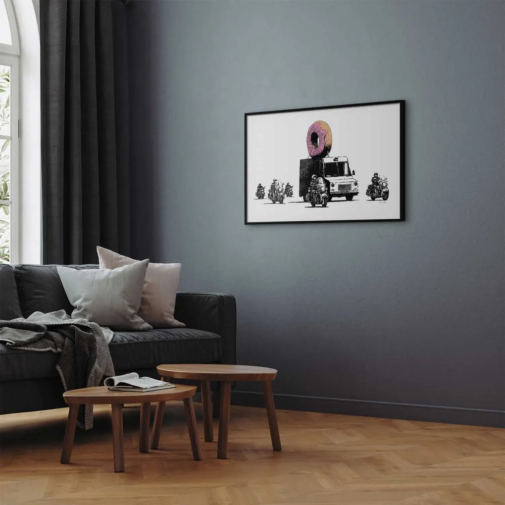 Plakat Pączkowa policja 90x60 cm z ramą czarną bez marginesu ARTGEIST B