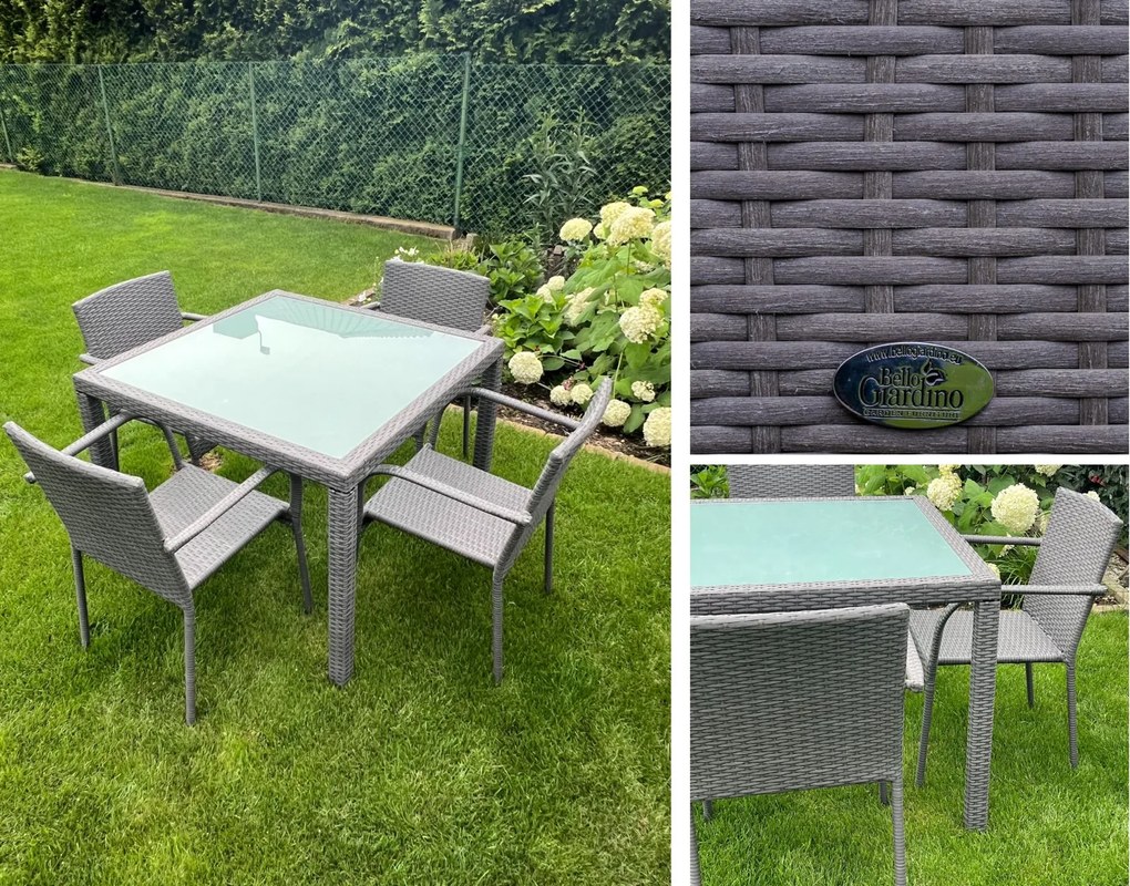 Zestaw mebli ogrodowych ze stołem Eccellente, szary