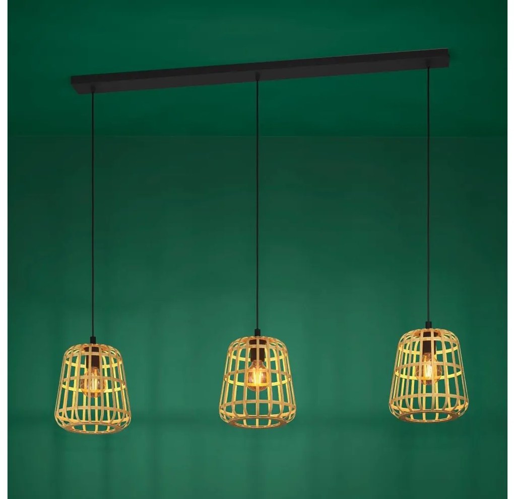 Eglo 390153 - Żyrandol na lince MONTEZUELO 3xE27/40W/230V bambus