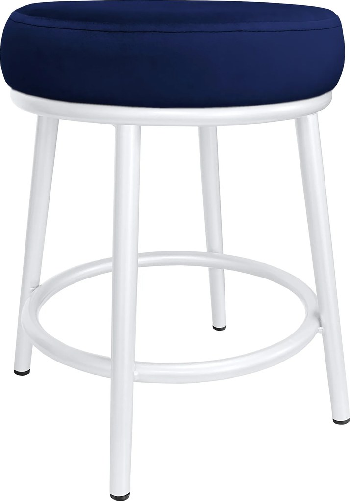 Taboret Ben tkanina Welur stelaż metalowy STOŁEK LOFT : Kolor Stelaża - Biały, Kolor tkaniny - VELVET - MG16, Typ tkaniny - Velvet
