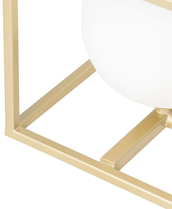 Designerska lampa stołowa złota z bielą - AniekDesignerski Oswietlenie wewnetrzne