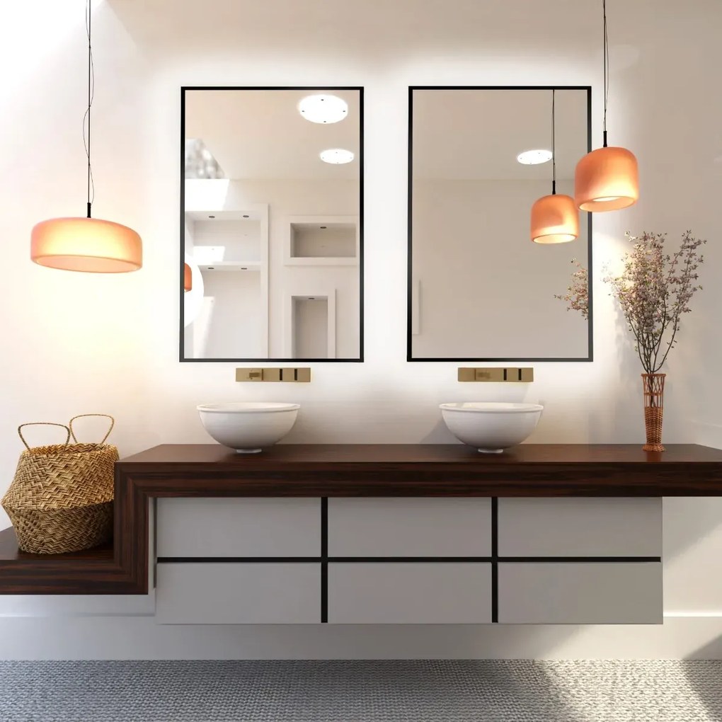 Lustro łazienkowe LUMO 90x60cm czarne z oświetleniem LED BALTICA DESIGN