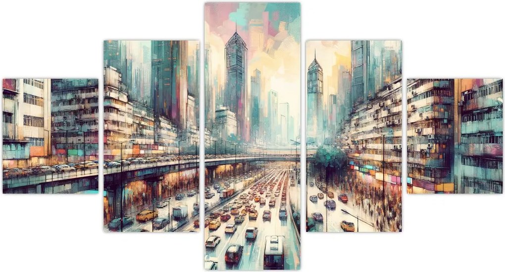 Obraz - Życie w wielkim mieście (125x70 cm)