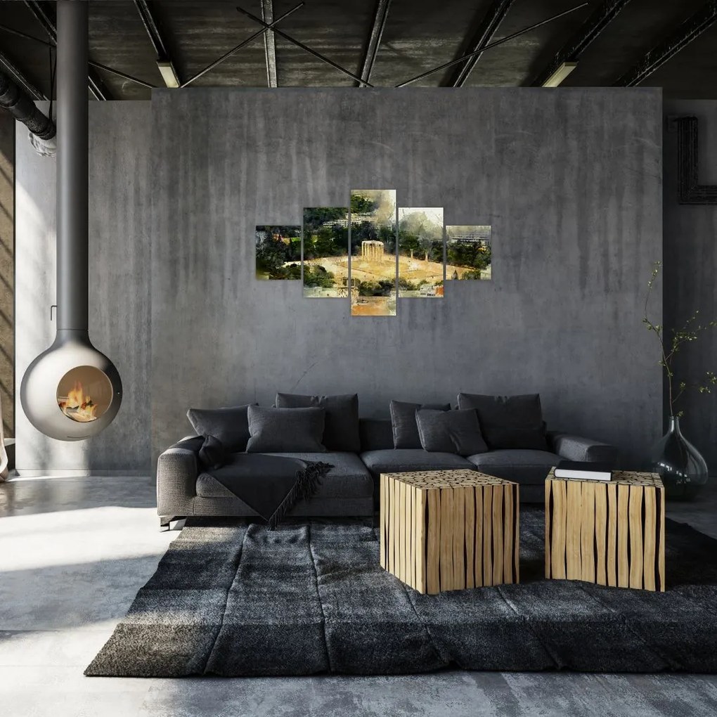 Obraz - Świątynia Zeusa, Ateny, Grecja (125x70 cm)