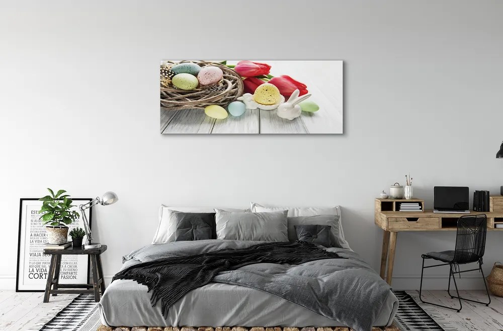 Obraz canvas na ścianę Jajka i Tulipany