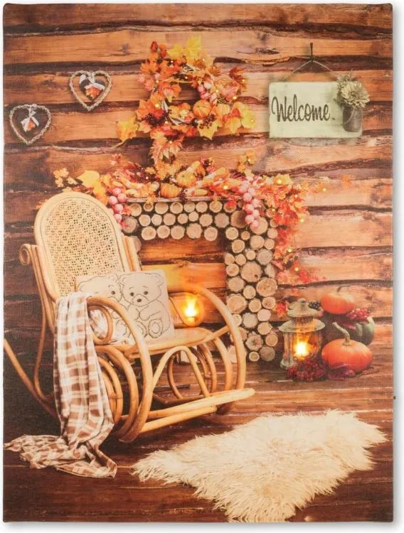 Obraz podświetlany - Fotel bujany, 2 diody LED, 30 x 40 cm