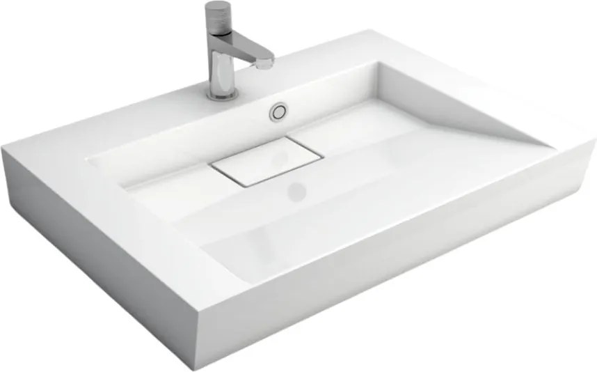 Umywalka z konglomeratu nablatowa prostokątna 70 x 50 cm ESCADA
