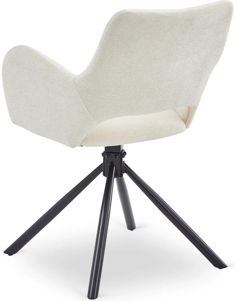 Krzesło Tapicerowane FLAV Kremowe Nowoczesne