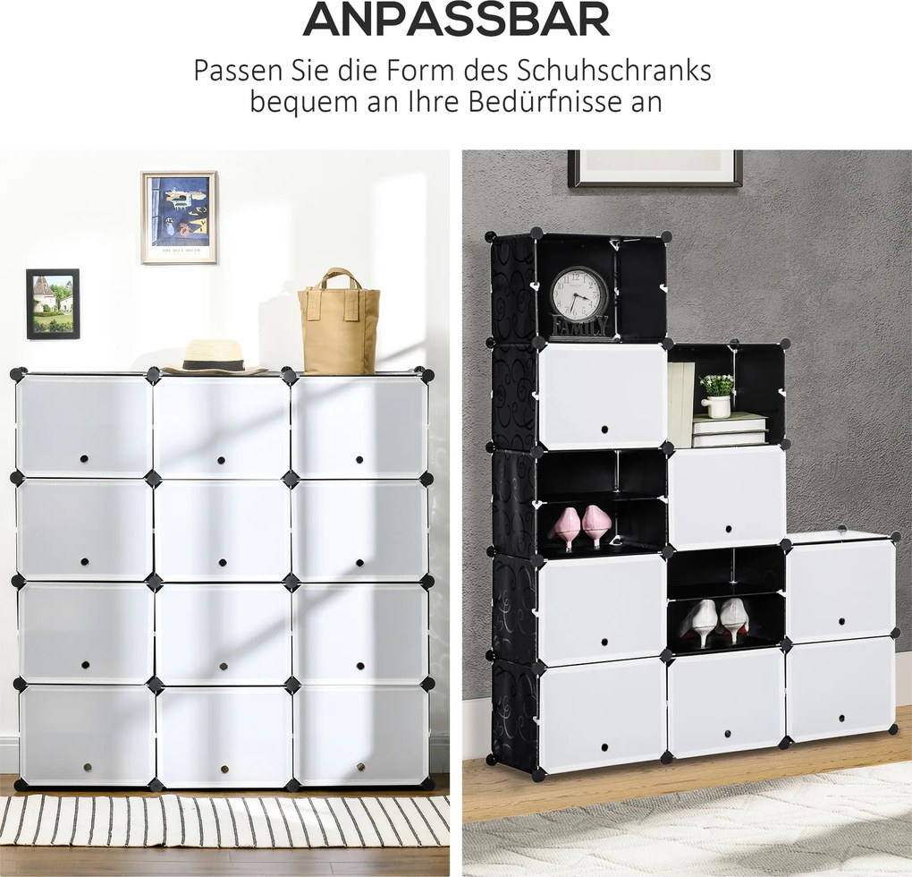 System szafek na buty HOMCOM z 12 kostkami do przechowywania butów