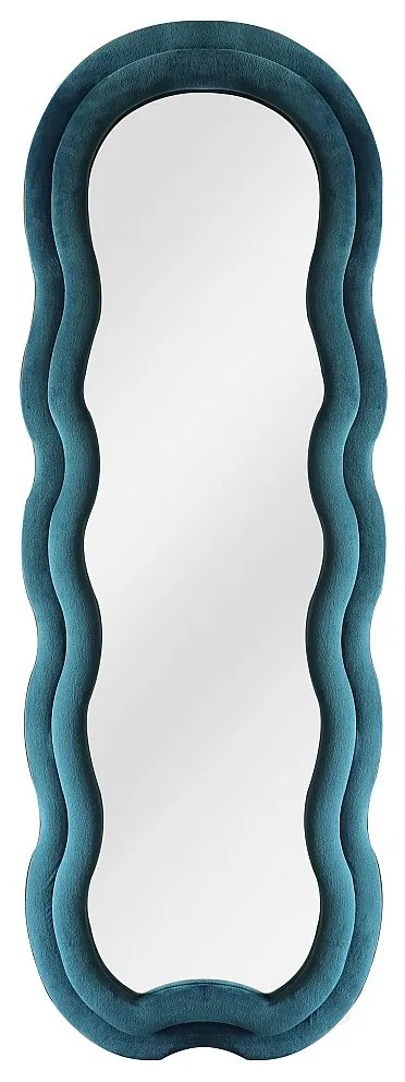 Lustro aksamitne - szer. 60 x wys. 160 cm - Niebieskie - LINOA