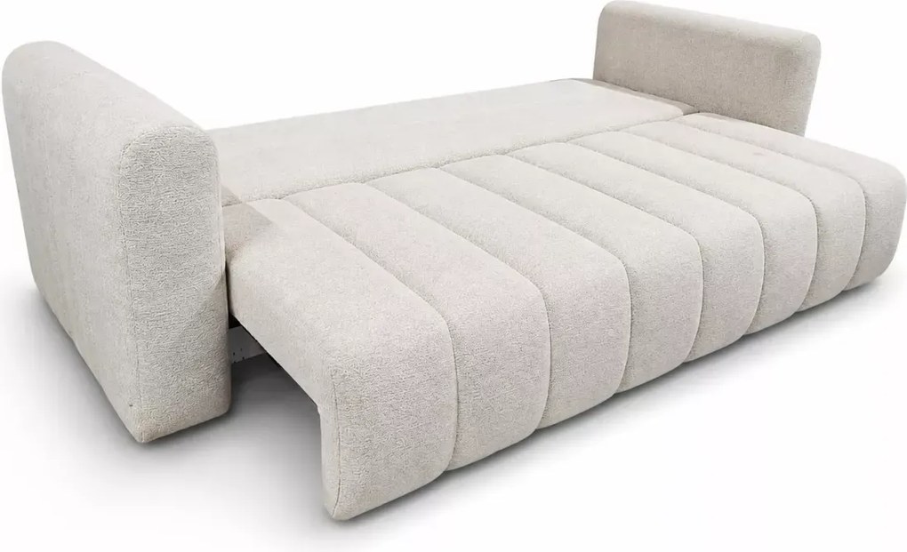Sofa Famos – kanapa z funkcją spania DL i pojemnikiem na pościel, nowoczesna do salonu